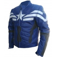 CAPTAIN AMERICA SILVER STAR CLIBRITY LEATHER JACKET - Thumbnail 3