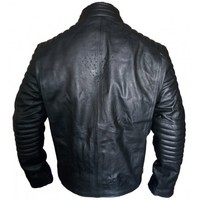 SUPERMAN SMALLVILLE BLACK RED LOGO GENUINE LEATHER JACKET MEN'S - Thumbnail 2