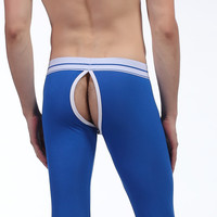 Men's sexy underwear modal hollow out sleep bottoms lounge pants #2016QKU - Thumbnail 3