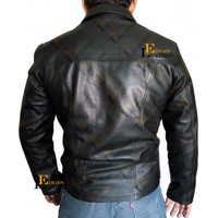 MEN SLIMFIT BUTTON CLOSER SAND LEATHER JACKET, FlAP POCKET JACKET COAT SHIRT - Thumbnail 3