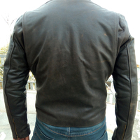 Men Fashion Biker Distress Leather Jacket Slim Fit , Men's Leather jacket - Thumbnail 3