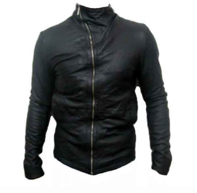 MENS WASHED CROPPED WRINKLE LEATHER JACKET NEW