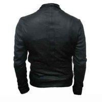MENS WASHED CROPPED WRINKLE LEATHER JACKET NEW - Thumbnail 3