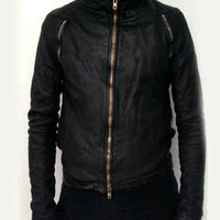 MEN ZIPPERED ARMPITS WASHED LAMB LEATHER JACKET NEW - Thumbnail 1