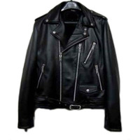 MEN SIGNATURE MOTORCYCLE LEATHER JACKET, MEN LEATHER JACKET - Thumbnail 4