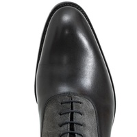 Made to Order Handmade Leather Black Ankle High Shoes Leather Sole - Thumbnail 2