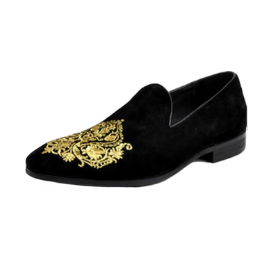 Handmade mens black loafer style velvet boots shoes shoes - Thumbnail 5