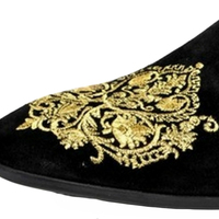 Handmade Mens Black Loafer Style Velvet Boots Shoes Shoes - Thumbnail 2