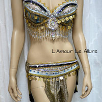Blue Vaporeon Gypsy Belly Dancer Rave Bra Cosplay Halloween Costume - Thumbnail 3