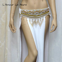 White and Gold Eevee Gypsy Belly Dancer Rave Bra Cosplay Halloween Costume - Thumbnail 3