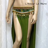 Green Leafeon Gypsy Belly Dancer Rave Bra Cosplay Halloween Costume - Thumbnail 2