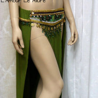 Green Leafeon Gypsy Belly Dancer Rave Bra Cosplay Halloween Costume - Thumbnail 4