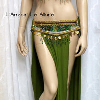 Green Leafeon Gypsy Belly Dancer Rave Bra Cosplay Halloween Costume - Thumbnail 3