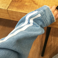 OVERSIZED TWO STRIPE DENIM JACKET - Thumbnail 3