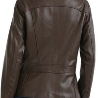WOMEN BROWN FRONT FLAP FASHION JACKET FOR WOMEN - Thumbnail 2
