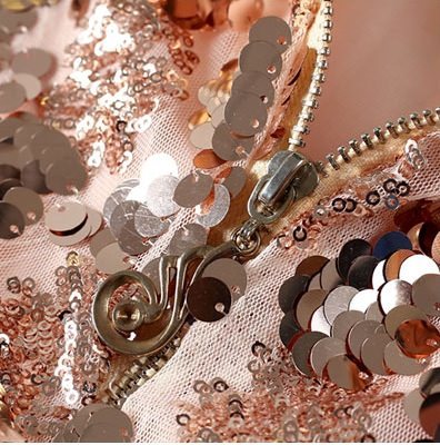 Gold Sequin Mesh Llined Skirt 