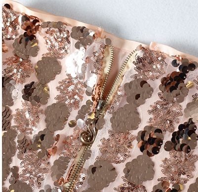 Gold Sequin Mesh Llined Skirt 