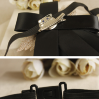 Vintage Style Blue Red Wedding Men Pre Tied Lace Bow Tie Brooch Neck Tie Necktie - Thumbnail 4