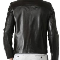 Men Black Signature Leather Jacket, Men's Leather Jacket 2016 - Thumbnail 1