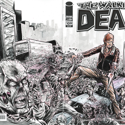 Walking dead issue #109 original art - sketchcover variant