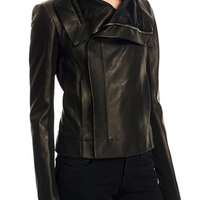 Rickey Clean Leather Biker Jacket For Women's Long Sleeves - Thumbnail 2