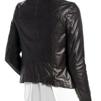 Women's Leather Moto Jacket, Wide collar Style - NEW - Thumbnail 2