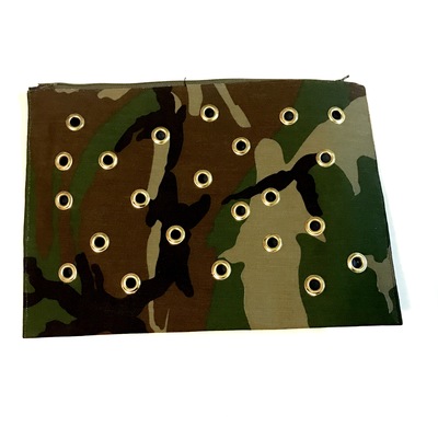 Zip top grommet clutch- camo