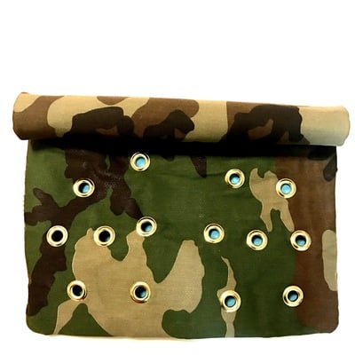 Roll over / fold over zip top clutch - camo 