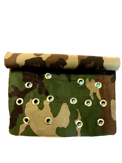 Roll over / Fold over zip top clutch - camo 