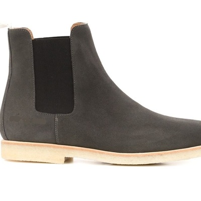 Handmade black chelsea suede leather boots, men ankle boots shoes - Thumbnail 5