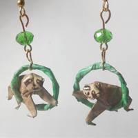 Origami Sloth Earrings: Stick or Circle - Thumbnail 4
