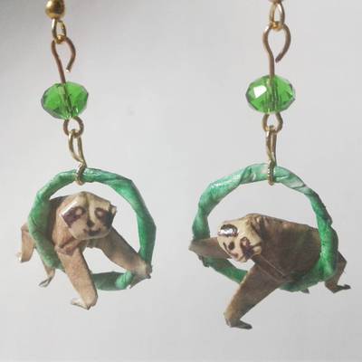 Origami sloth earrings: stick or circle
