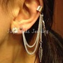 Feather Dangle Ear Cuff Earring - Thumbnail 1