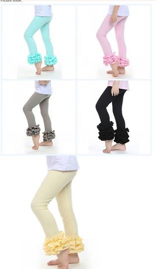 Girls Black Ruffle Pants
