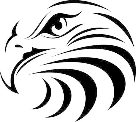 Eagle's head outlined outdoor vinyl decal handmade bird decal
