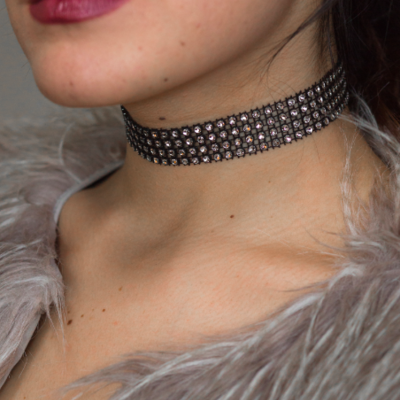Black riri diamond choker 