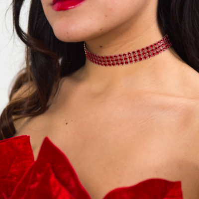 Red riri diamond choker 