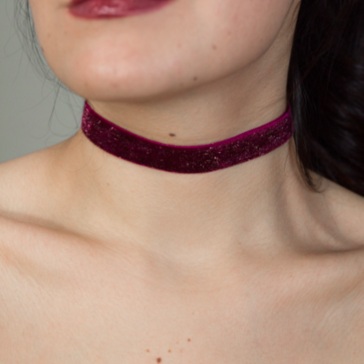 Velvet burgundy glitz choker 