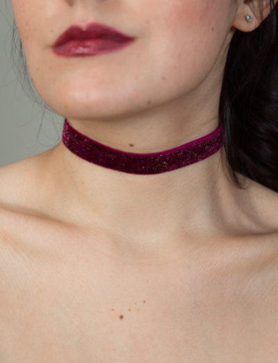 Velvet Burgundy Glitz Choker 