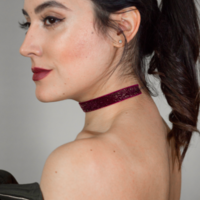 Velvet Burgundy Glitz Choker  - Thumbnail 2