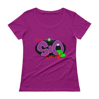 Ladies' Scoopneck T-Shirt w/official SiQ logo - Thumbnail 2