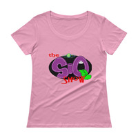Ladies' Scoopneck T-Shirt w/official SiQ logo - Thumbnail 3