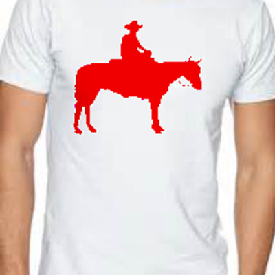 Horseback rider, rodeo cotton t-shirt vinyl graphics black tee white tee - Thumbnail 5