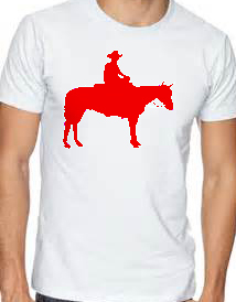 Horseback rider, rodeo cotton t-shirt vinyl graphics black tee white tee