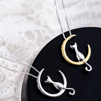 Set of Gold+Silver Sailor Moon Luna Necklace - Thumbnail 1