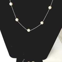 Pearl Necklaces - 7 Pearls on Necklace - Wedding - Bridesmaid - Pearl Short Necklace  - Thumbnail 3