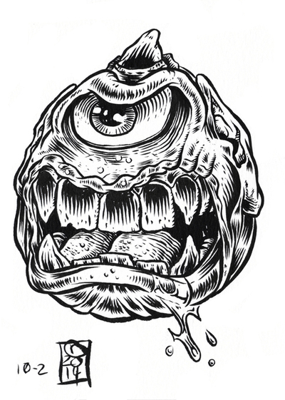 INKtober 2014 MadBalls original art 10-02
