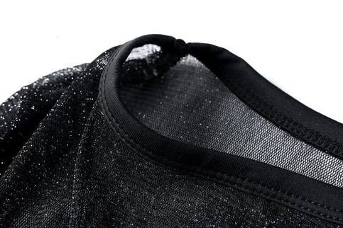Glittery Mesh Long Sleeve Shirt