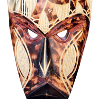 Vintage Hand Carved African Tribal Mask Tribal Art African Art Ghanaian Mask - Thumbnail 2