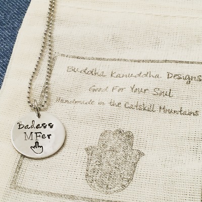 Badass Mfer Hand Stamped Necklace